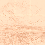 Sepia sketch with grid