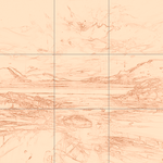 Sepia sketch with grid