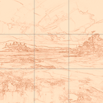 Sepia sketch with grid