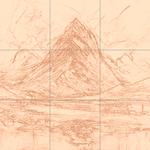 Sepia sketch with grid