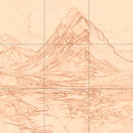 Sepia sketch with grid