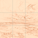 Sepia sketch with grid