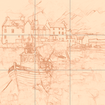 Sepia sketch with grid