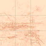 Sepia sketch with grid