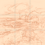 Sepia sketch with grid