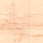 Sepia sketch with grid