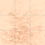 Sepia sketch with grid