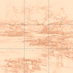 Sepia sketch with grid