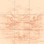 Sepia sketch with grid