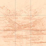 Sepia sketch with grid