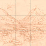 Sepia sketch with grid