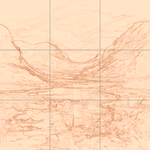 Sepia sketch with grid