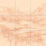 Sepia sketch with grid