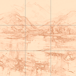 Sepia sketch with grid