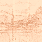 Sepia sketch with grid