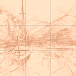 Sepia sketch with grid