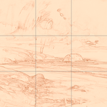 Sepia sketch with grid