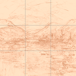 Sepia sketch with grid