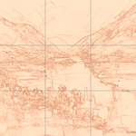 Sepia sketch with grid