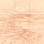 Sepia sketch with grid