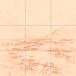 Sepia sketch with grid