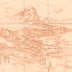 Sepia sketch with grid