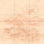 Sepia sketch with grid