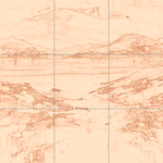 Sepia sketch with grid