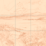 Sepia sketch with grid