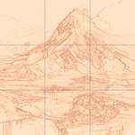 Sepia sketch with grid