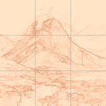 Sepia sketch with grid