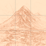 Sepia sketch with grid