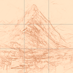 Sepia sketch with grid