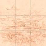 Sepia sketch with grid