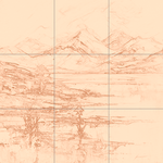 Sepia sketch with grid