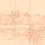 Sepia sketch with grid