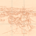 Sepia sketch with grid