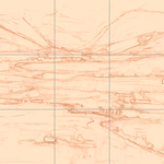 Sepia sketch with grid