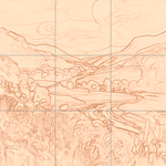 Sepia sketch with grid