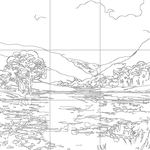 Line drawing with grid