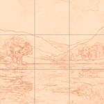 Sepia sketch with grid