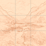 Sepia sketch with grid