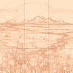 Sepia sketch with grid