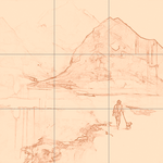 Sepia sketch with grid