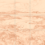 Sepia sketch with grid