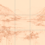 Sepia sketch with grid