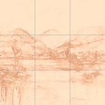 Sepia sketch with grid