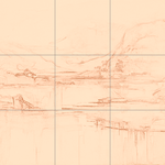 Sepia sketch with grid