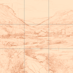 Sepia sketch with grid