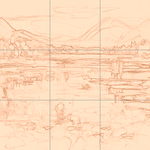 Sepia sketch with grid